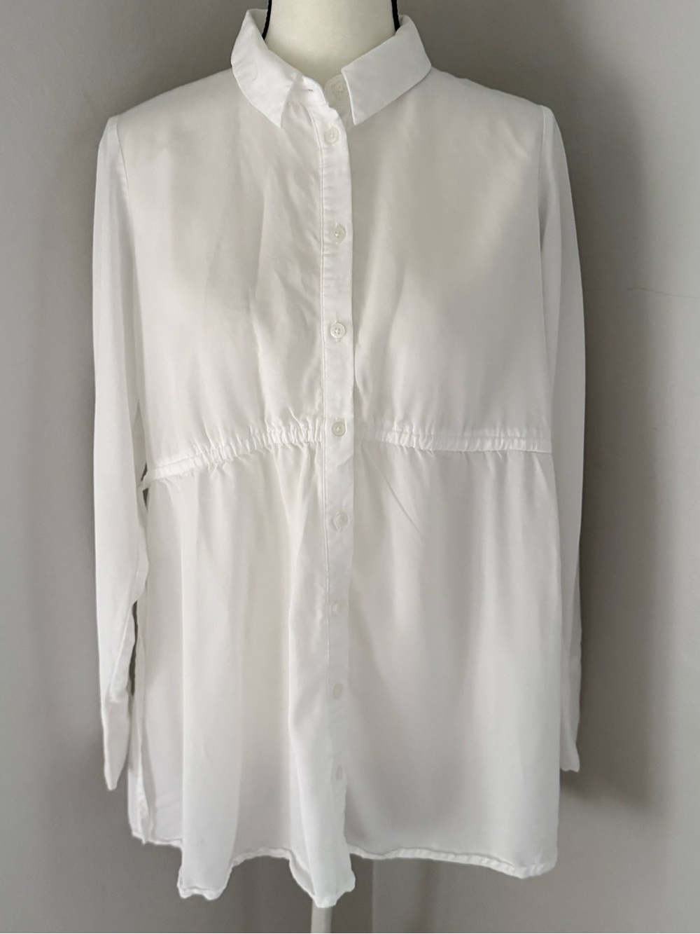 Seraphine White Ivory Button Down Top Maternity Nursing Drawstring Tie Size 8 US - Picture 2 of 8